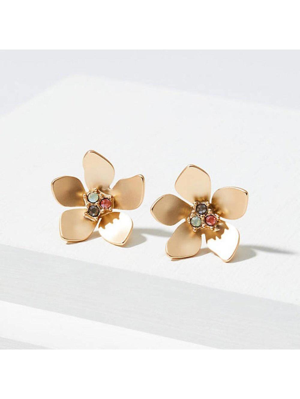 LOFT Gold Flowers Stud Earrings
